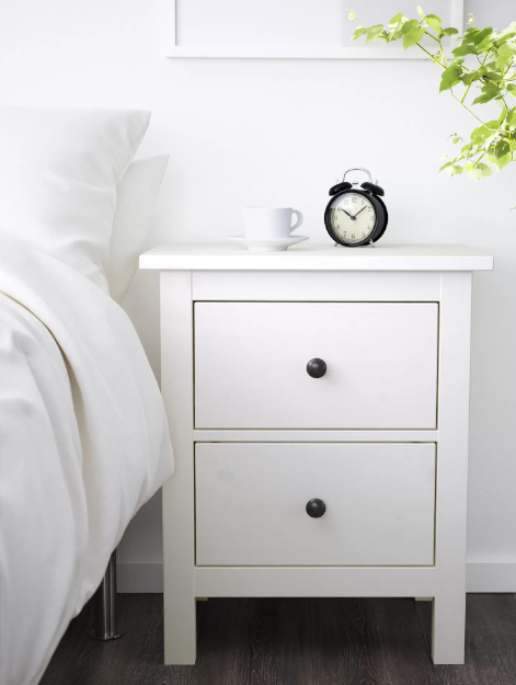 HEMNES Lemari 2 laci, warna putih, 54x66 cm