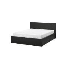 MALM Tempat tidur ottoman, hitam-cokelat, 160x200 cm