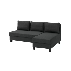 ÄLVDALEN Sofabed 3 dudukan+chaise lounge, knisa abu-abu tua