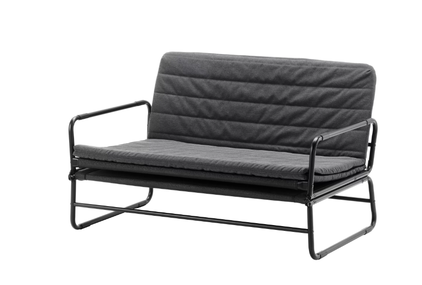 HAMMARN Sofa tempat tidur, knisa abu-abu tua/hitam