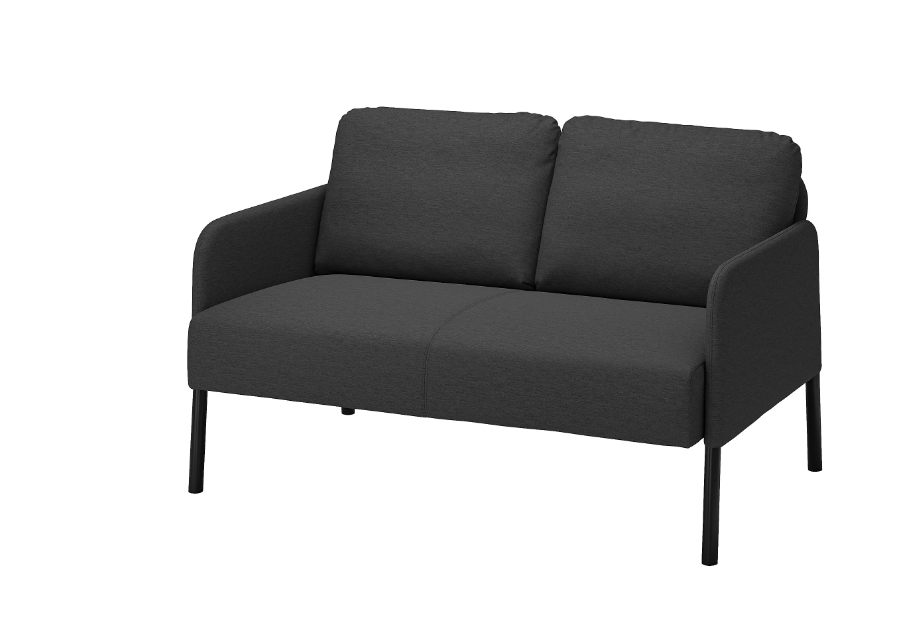 GLOSTAD Sofa 2 dudukan, knisa abu-abu tua