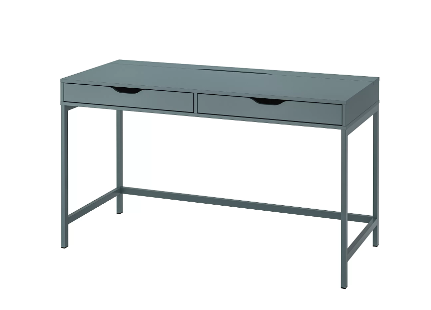 ALEX desk, grey-turquoise, 132x58 cm