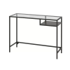 VITTSJÖ Laptop table, black-brown/glass, 100x36 cm