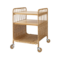 FRYKSÅS Storage unit on castors, rattan, 37x53 cm