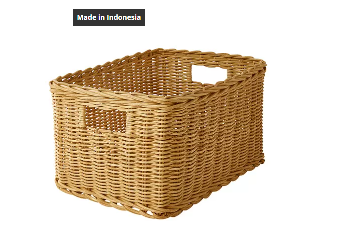 TRUMMIS Basket, handmade rattan, 25x35x20 cm