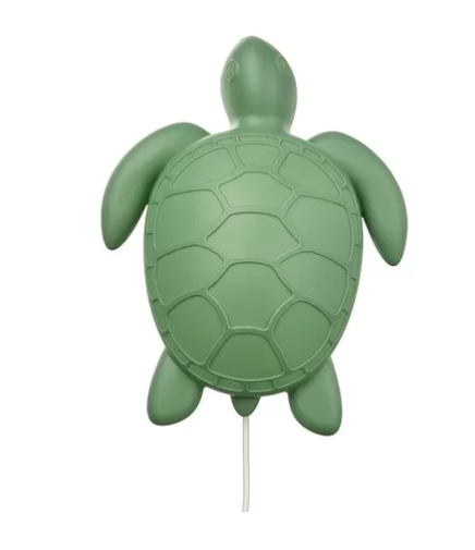 BLÅVINGAD Led wall lamp, turtle/green