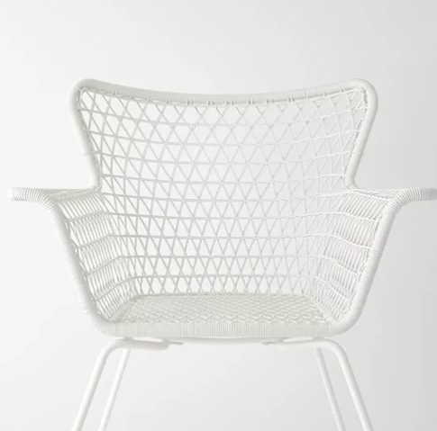 HÖGSTEN Chair with armrests, outdoor, white