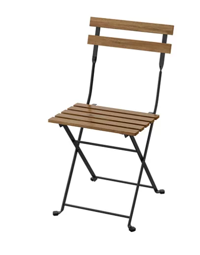 TÄRNÖ Chair, outdoor, foldable black/light brown stained