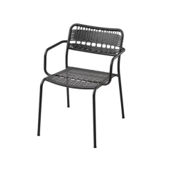 LÄCKÖ Chair with armrests, outdoor, dark grey