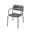 LÄCKÖ Chair with armrests, outdoor, dark grey