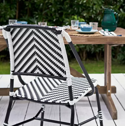 VASSHOLMEN Chair, in/outdoor, black/white