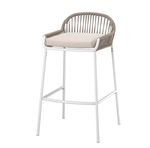 SEGERÖN Bar stool, outdoor, white/beige/frösön/duvholmen beige,