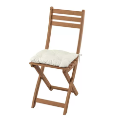 ASKHOLMEN Chair, outdoor, foldable dark brown/kuddarna beige