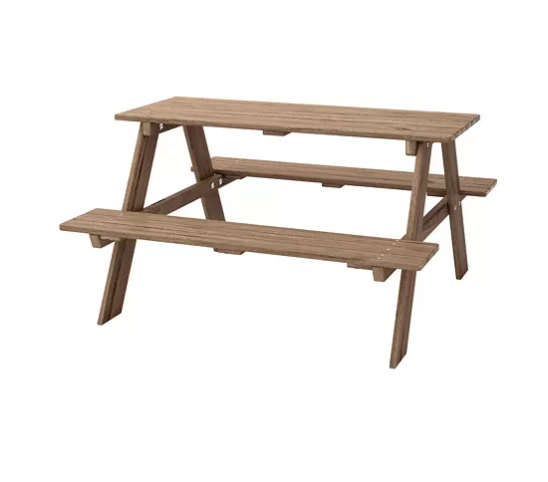 RESÖ Children's picnic table, light brown stained