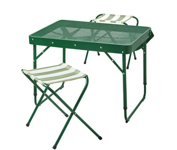 STRANDÖN Folding table set, green