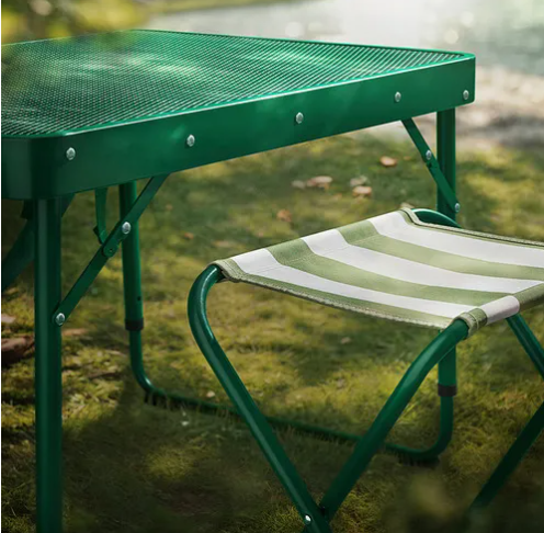 STRANDÖN Folding table set, green