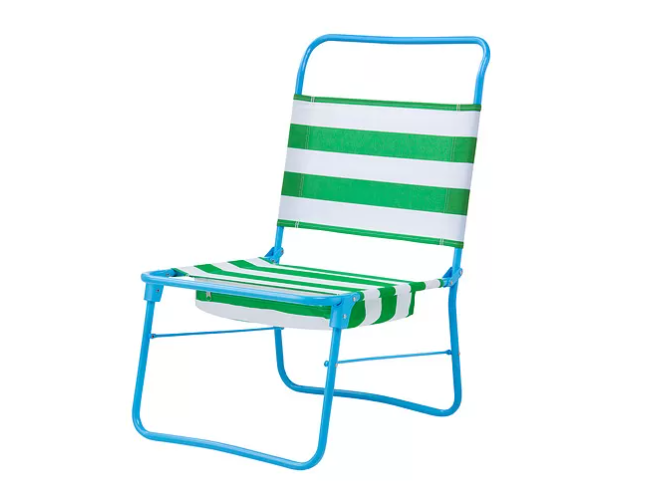 STRANDÖN Beach chair, white green/blue