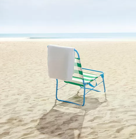 STRANDÖN Beach chair, white green/blue