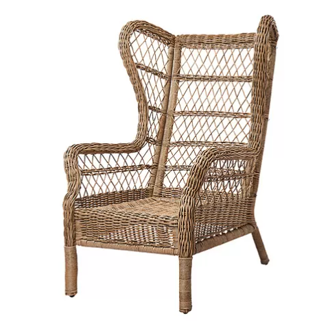 RISHOLMEN Wing chair, in/outdoor, brown