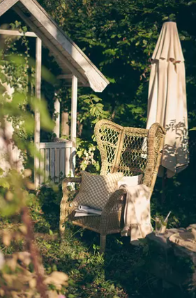 RISHOLMEN Wing chair, in/outdoor, brown