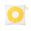 BRÖGGAN Cushion cover, in/outdoor, white/yellow, 50x50 cm