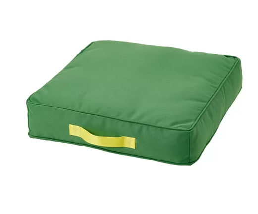 BRÖGGAN Floor cushion, in/outdoor green, 45x45 cm