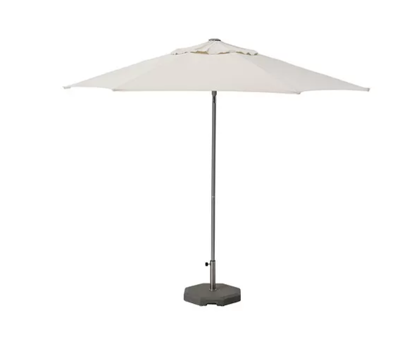 JOGGESÖ Parasol with base, light grey-beige/huvön grey, 300 cm