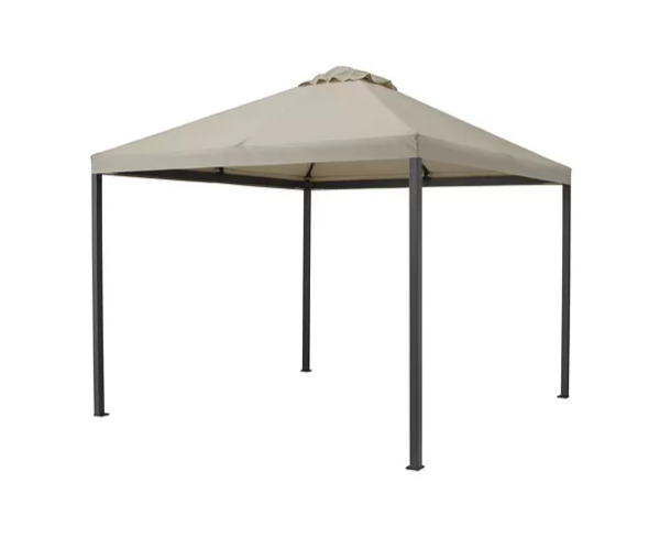 HIMMELSÖ Gazebo, dark grey/grey-beige, 300x300 cm