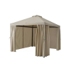 HIMMELSÖ Gazebo with curtains, dark grey/grey-beige