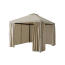 HIMMELSÖ Gazebo with curtains, dark grey/grey-beige