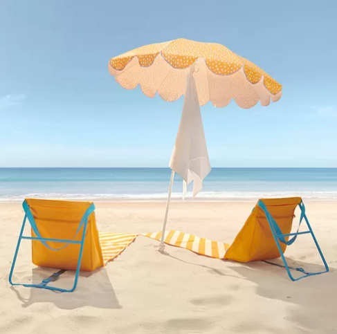 STRANDÖN Parasol, yellow/white dotted, 140 cm