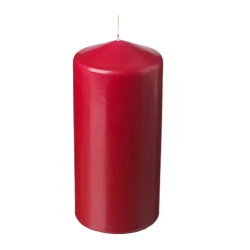 FENOMEN Lilin pilar tanpa aroma, merah, 14 cm