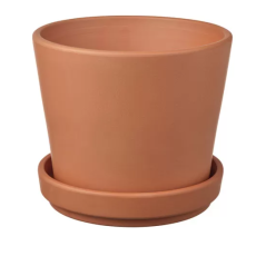 BRUNBÄR Pot tanaman dengan alas, luar ruang terracotta, 12 cm