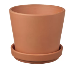 BRUNBÄR Pot tanaman dengan alas, luar ruang terracotta, 12 cm