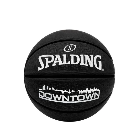 SPALDING DOWNTOWN OUTDOOR RUBBER BALL SIZE 7 - BLACK